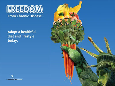 Custom Freedom from Chronic Disease with Statue of Liberty 48" X 36" Vinyl - Add Your Logo To This Health Fair Banner - Nutrition Education Store