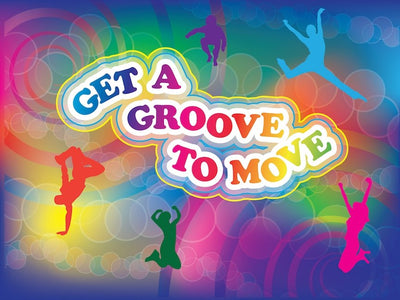Custom Get A Groove to Move Banner 48" x 36" Vinyl - Wellness Fair Banner - Add Your Logo To This Health Fair Banner - Nutrition Education Store