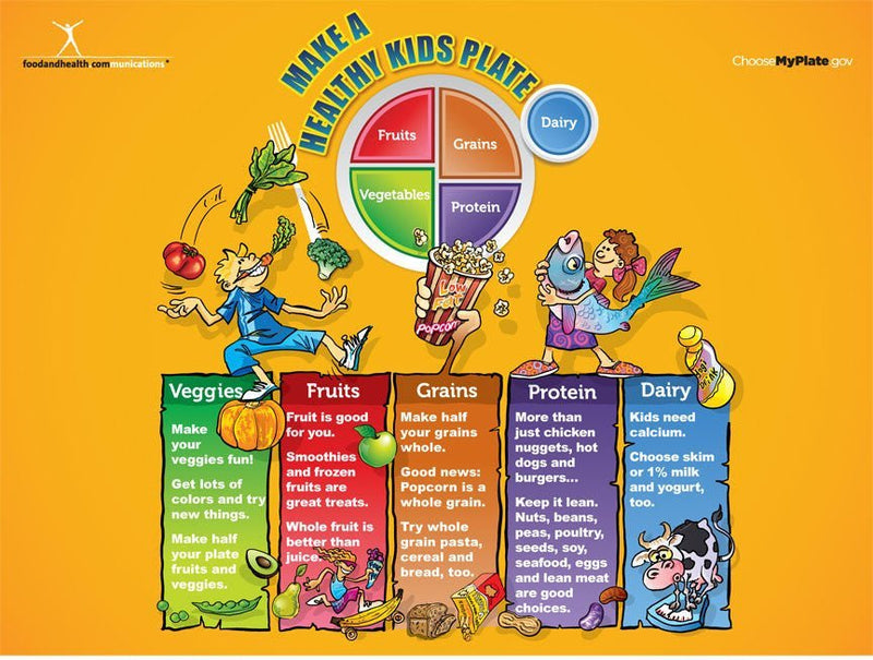 Custom My Plate Kids Banner - Health Fair Banner Featuring Choose MyPlate 48X36 - Add Your Logo To This Health Fair Banner - Nutrition Education Store