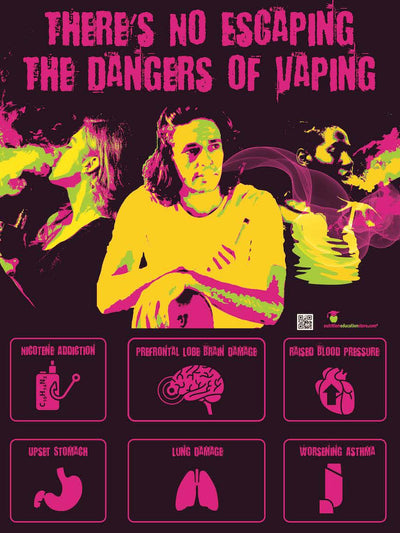 Dangers of Vap-ing Poster 18" x 24" Health Poster - Laminated - Nutrition Education Store