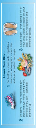Diabetes Risk Bookmark 2" X 7" Pack of 50 - Nutrition Education Store