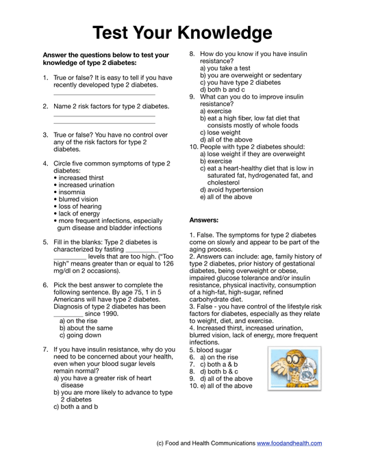 Diabetes Risk Poster Spanish 12X18 - Nutrition Education Store