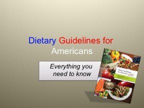 Dietary Guidelines PowerPoint Show 2010 - Nutrition Education Store