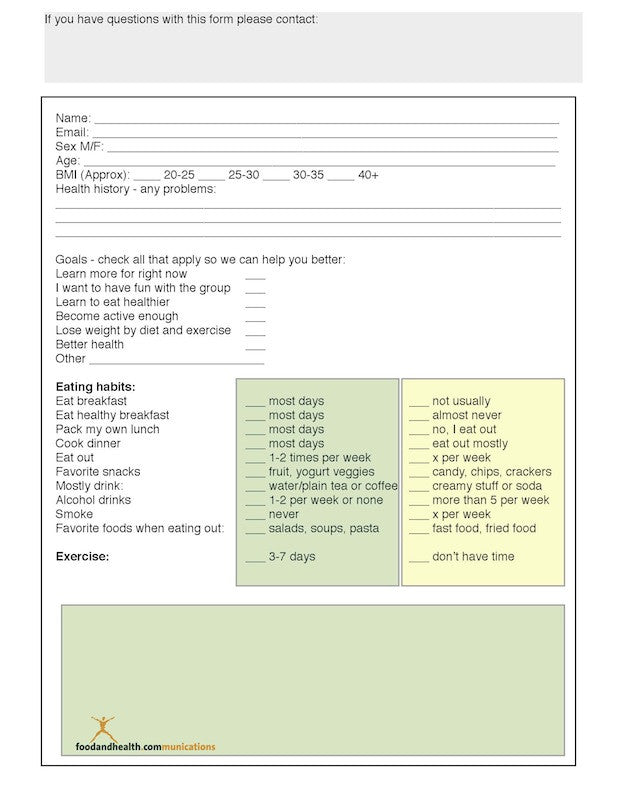 DIY Health Plan Trivia Game - Nutrition Education Store