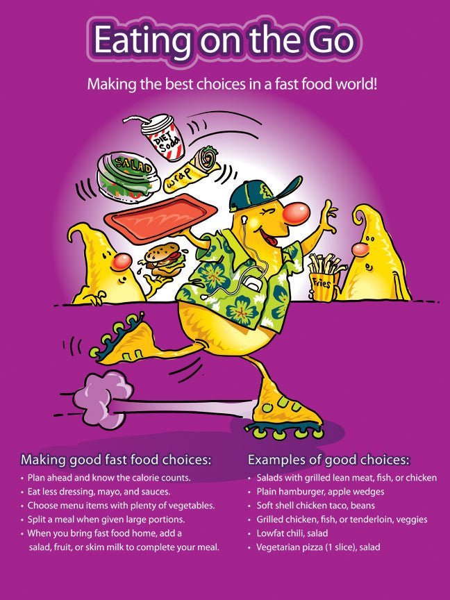 Eating On the Go: Fast Food Alternatives Poster - Nutrition Education Store