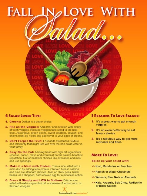 Fall In Love With Salad Poster - Nutrition Education Store