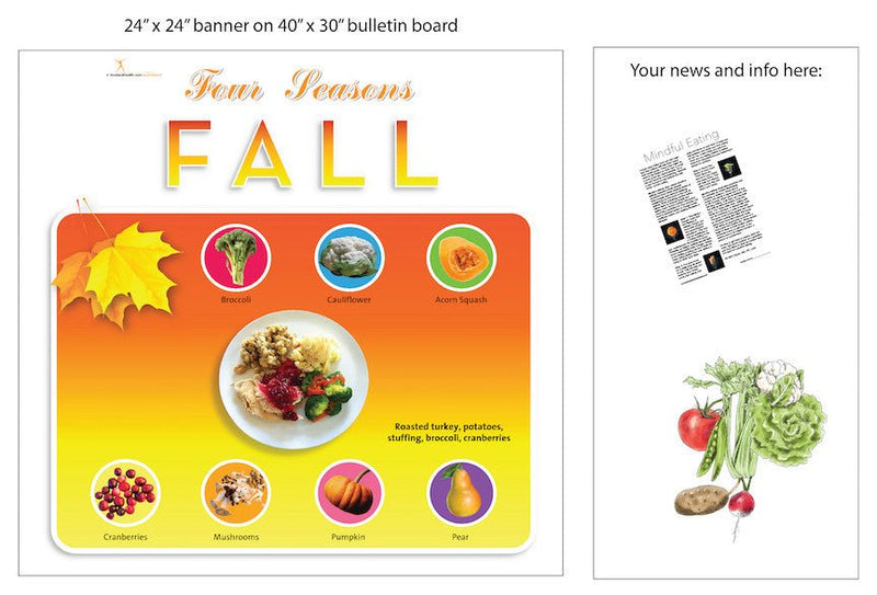 Fall Season Bulletin Board Banner 24" x 24" Square Banner for Bulletin Boards, Walls, and More - Nutrition Education Store