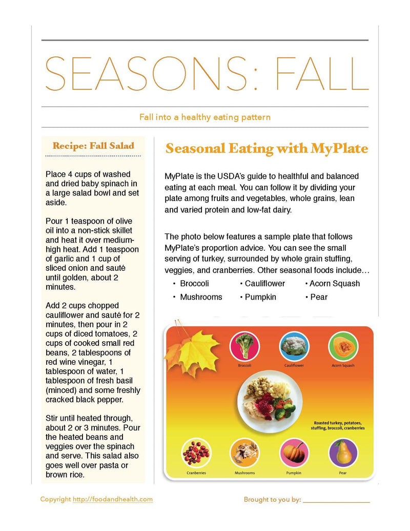 Fall Season Bulletin Board Banner 24" x 24" Square Banner for Bulletin Boards, Walls, and More - Nutrition Education Store