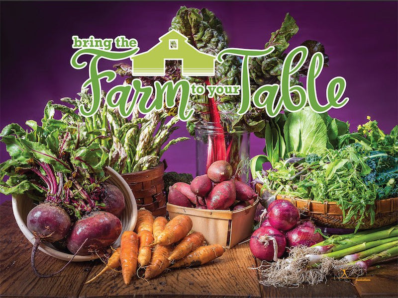 Farm to Table Banner 48x36" Vinyl - Wellness Fair Banner - Nutrition Education Store
