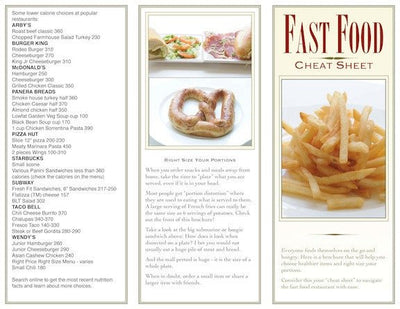 Fast Food Cheat Sheet Brochure - Packets of 25 - Nutrition Education Store