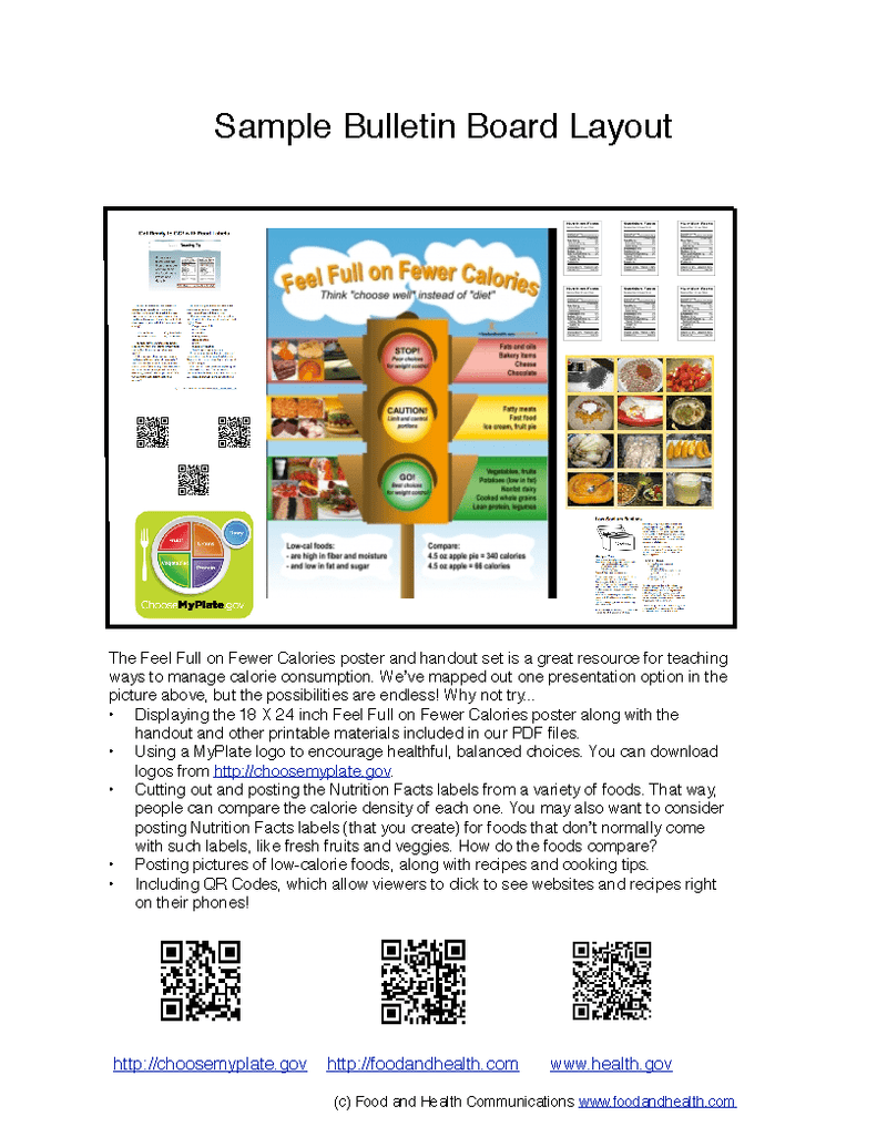 Feel Full on Fewer Calories: Poster Handouts Download PDF - Nutrition Education Store