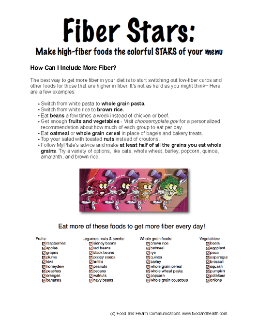 Fiber Stars Poster - Nutrition Education Store
