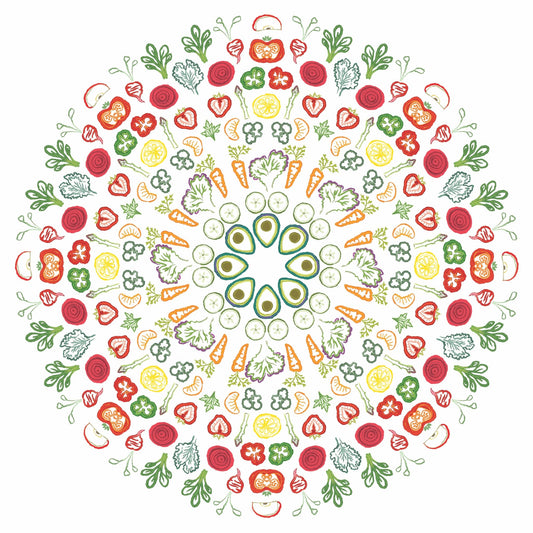 Floor Sticker - Salad Mandala - Removable Floor Decal - Nutrition Education Store