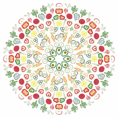 Floor Sticker - Salad Mandala - Removable Floor Decal - Nutrition Education Store