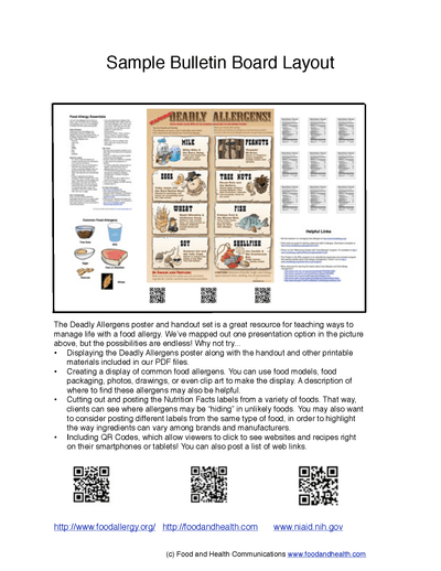 Food Allergens Poster Handouts Download PDF - Nutrition Education Store