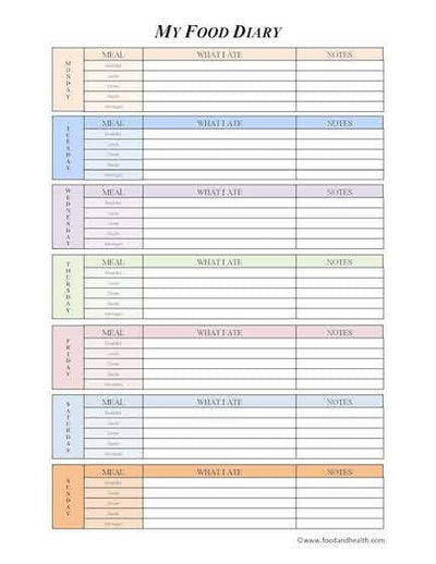 Food Log and Exercise Log Color Handout Download - Nutrition Education Store