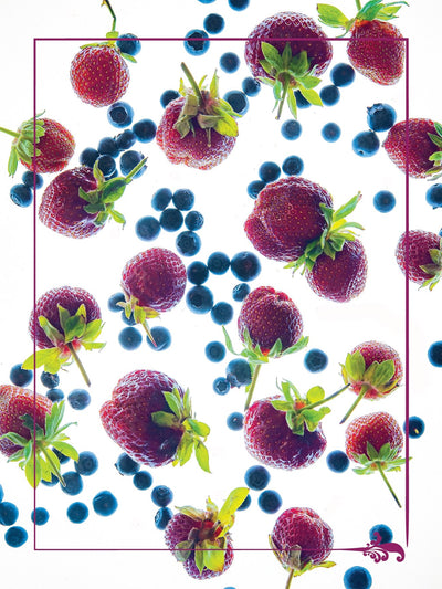 Fresh Berries 18" x 24" Vinyl Wall Decal Poster - Local Foods - Farmer's Market - Fruits - Nutrition Education Store