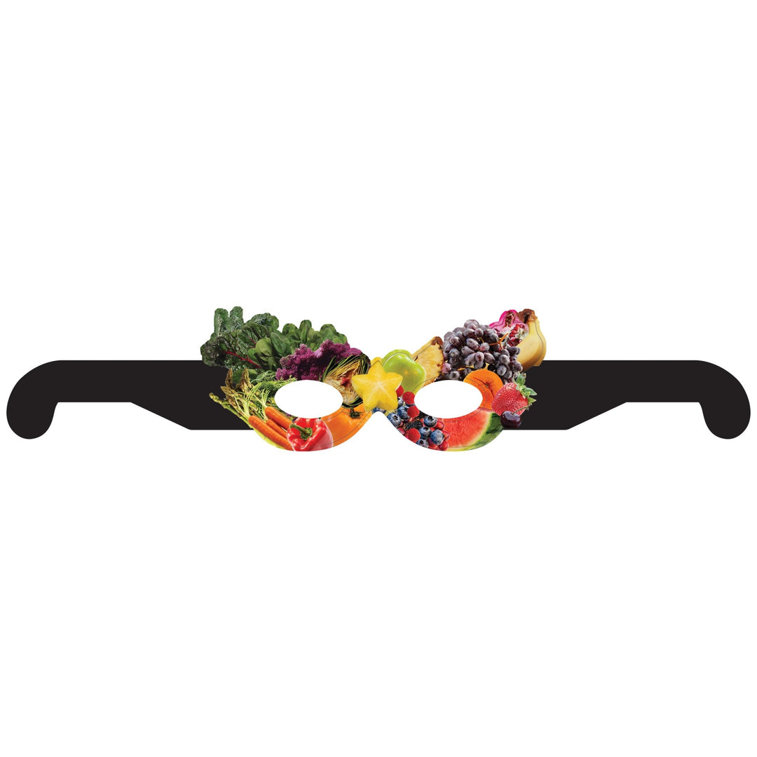 Fruit and Vegetable Masks - Costume Goggles - 25-Pack - Wellness Fair Prize Health Promotion Incentive