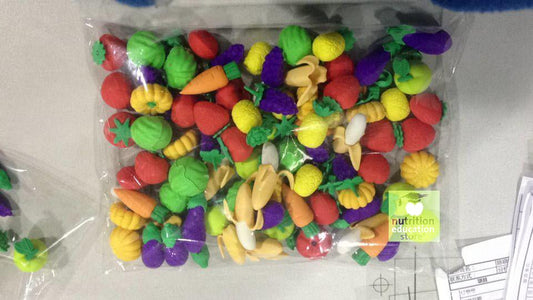 Fruit-Shaped Erasers - Pack of 100 - Nutrition Education Store