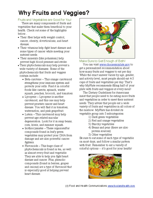 Fruits and Veggies Make You a Winner Poster - Nutrition Education Store