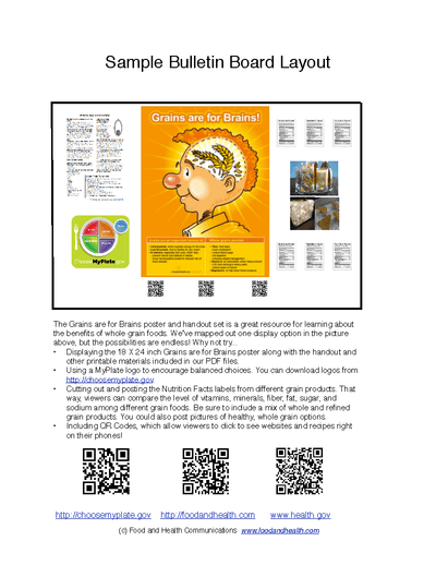 Grains Are For Brains Poster Handouts Download PDF - Nutrition Education Store