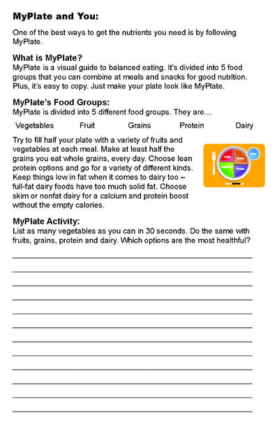 High School and Adult Nutrition Workbook - Pack of 10 - Nutrition Education Store
