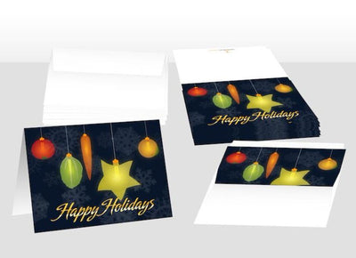 Holiday Fruit and Veggie Lights Notecards Pack of 10 - Nutrition Education Store