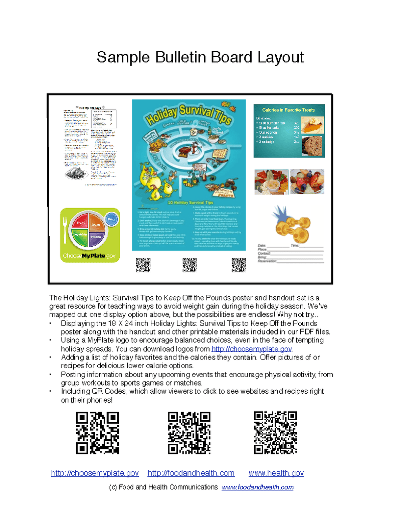 Holiday Lights: Survival Tips to Keep Off the Pounds Poster Handouts Download PDF - Nutrition Education Store