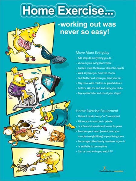 Home Exercise Poster - Nutrition Education Store