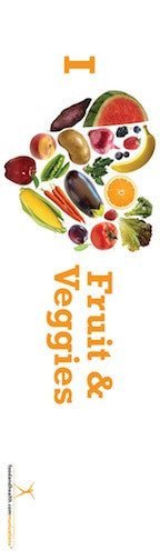 I Heart Fruits and Veggies Bookmarks pack of 50 2"X7" - Nutrition Education Store