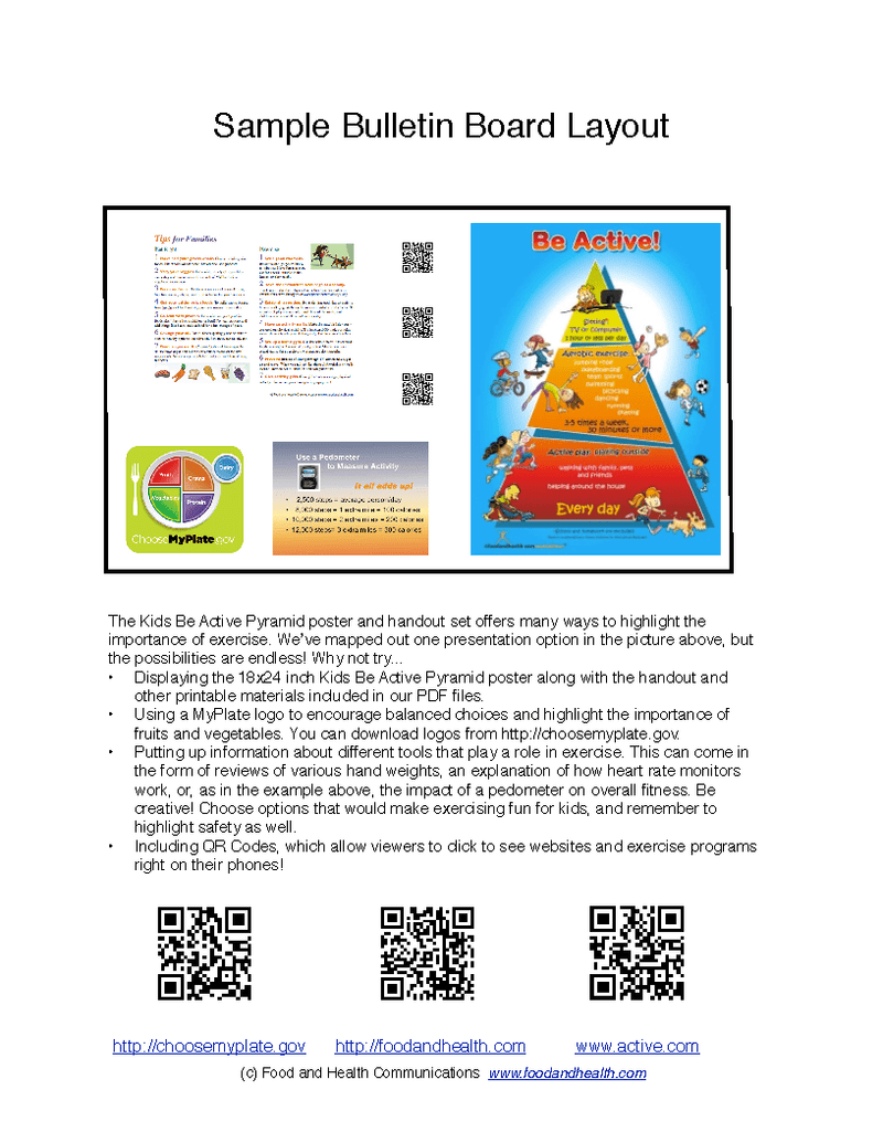 Kids Be Active Pyramid Poster Handouts Download PDF - Nutrition Education Store