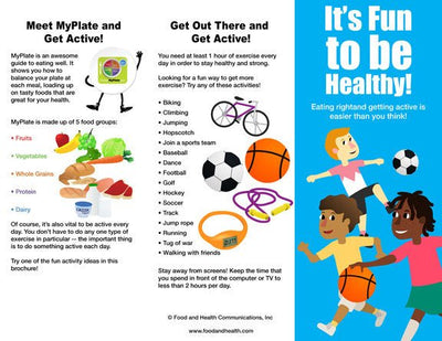 Kids MyPlate and Physical Activity Brochure - Packet of 25 - Nutrition Education Store