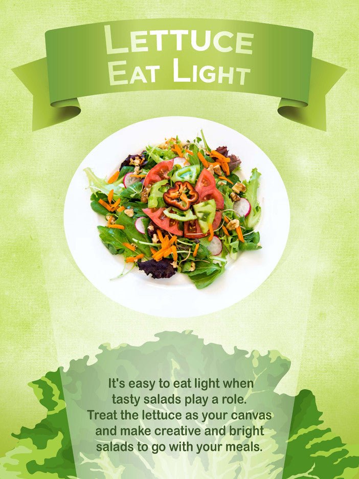 Lettuce Eat Light Vegetable Poster 12X18 - Nutrition Education Store
