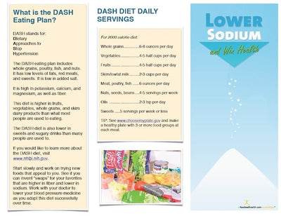 Low Sodium Success Brochure - Packets of 25 - Low Sodium Shopping List - Nutrition Education Store