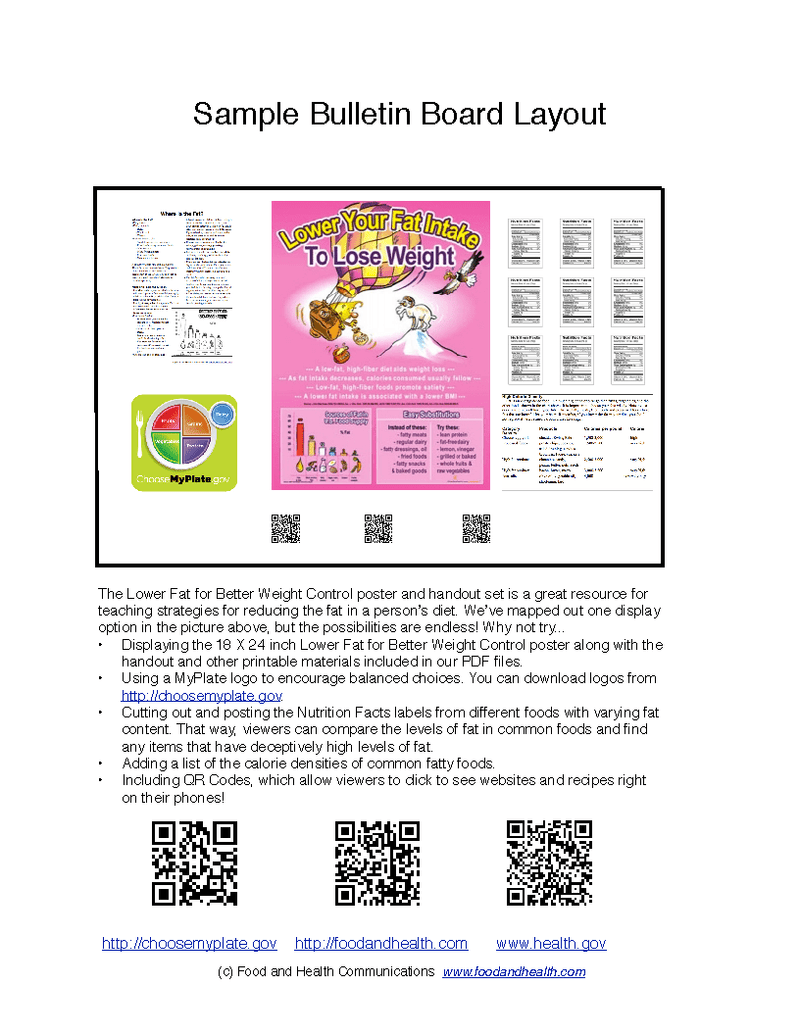 Lower Fat for Better Weight Control Poster Handouts Download PDF - Nutrition Education Store