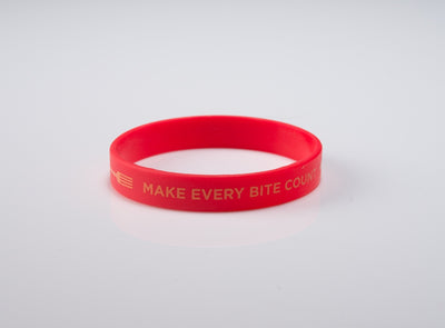 Make Every Bite Count Wristband 6" Kids - 20 pack - with forks - Nutrition Education Store