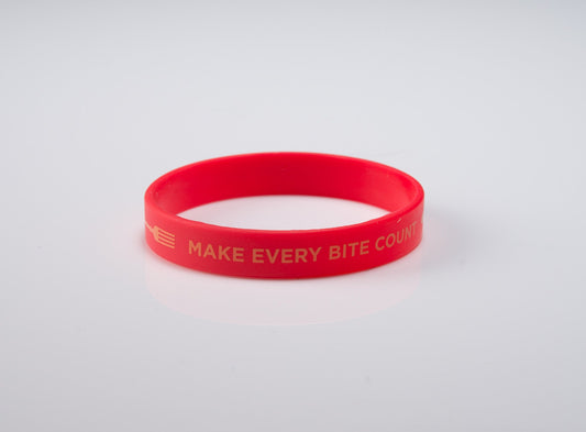 Make Every Bite Count Wristband 7" Bigger Kids - 20 pack - with forks - Nutrition Education Store
