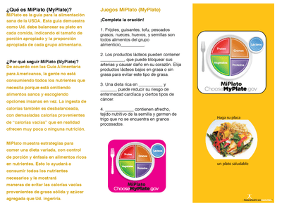 MiPlato Spanish MyPlate Brochures Pamphlets Packs of 25 - Nutrition Education Store