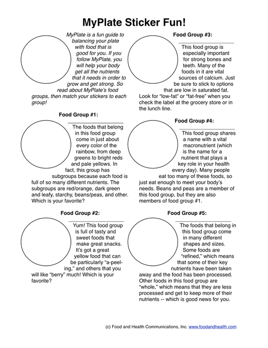 My Plate Kids Activity Poster 18" X 24" Laminated - Nutrition Education Store