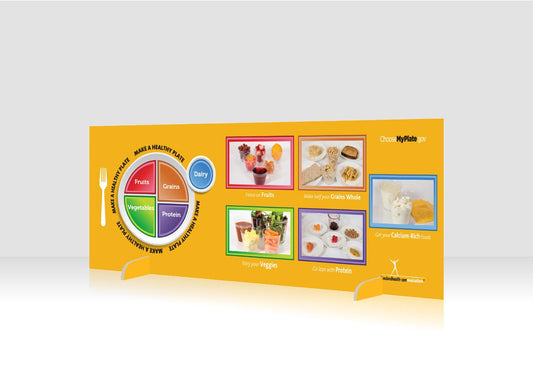 MyPlate 12" x 36" Salad Bar Sign or Standing Table Sign - Nutrition Education Store