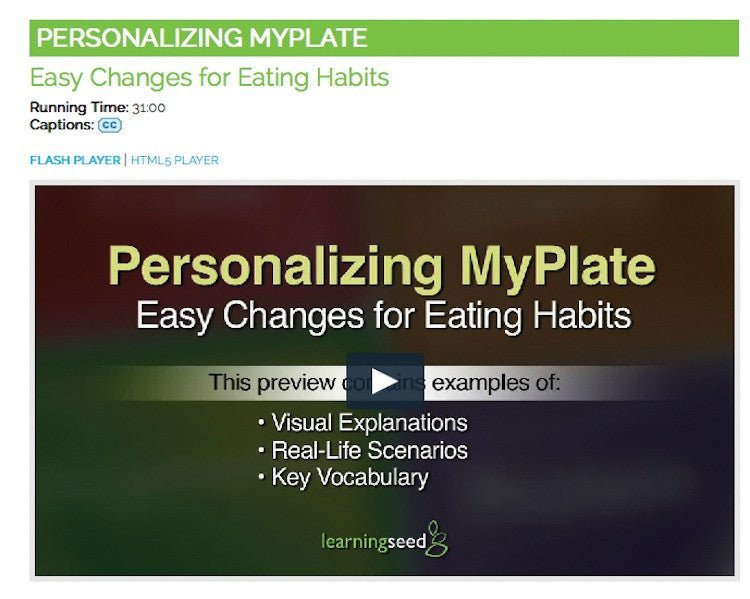 MyPlate DVD - MyPlate Video Nutrition Education DVD - Nutrition Education Store