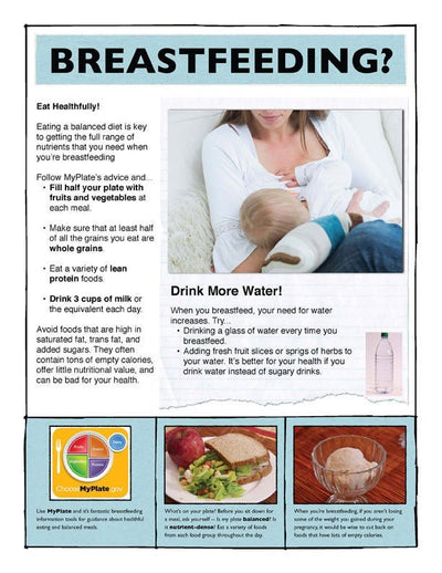 MyPlate for Breastfeeding Moms Color Tearpad - Nutrition Education Store