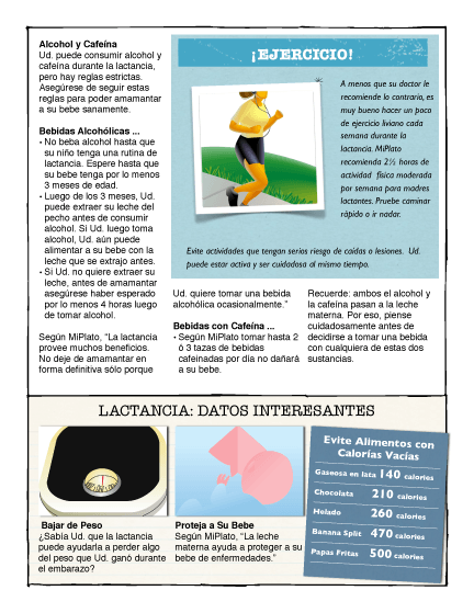 MyPlate for Breastfeeding Moms Spanish Color Tearpad - Nutrition Education Store