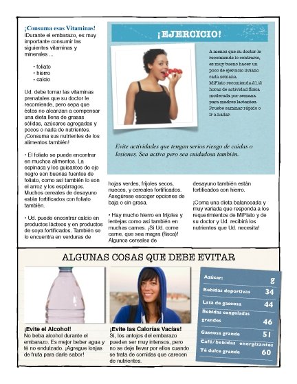 MyPlate for Pregnant Moms Spanish Color Tearpad - Nutrition Education Store
