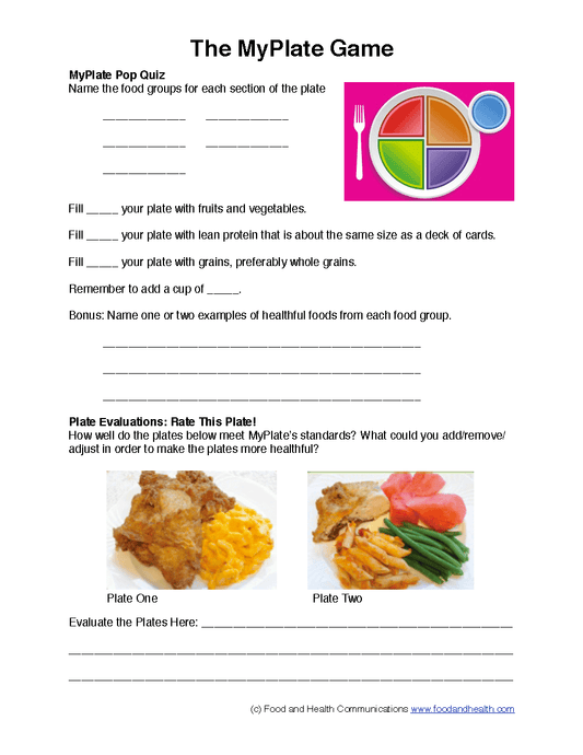 MyPlate Game Poster - Nutrition Education Store