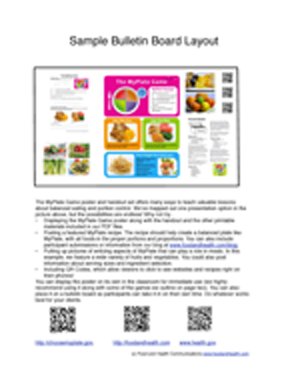 MyPlate Game Poster Handouts Download PDF - Nutrition Education Store