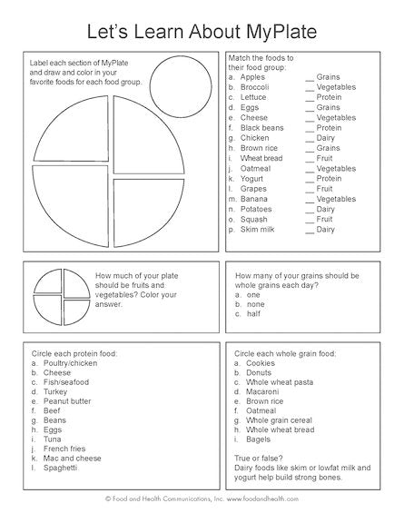 MyPlate Kids Color Handout Tearpad - Nutrition Education Store