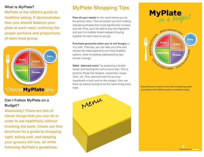 MyPlate On a Budget Brochure Pamphlet - Packets of 25 - Nutrition Education Store