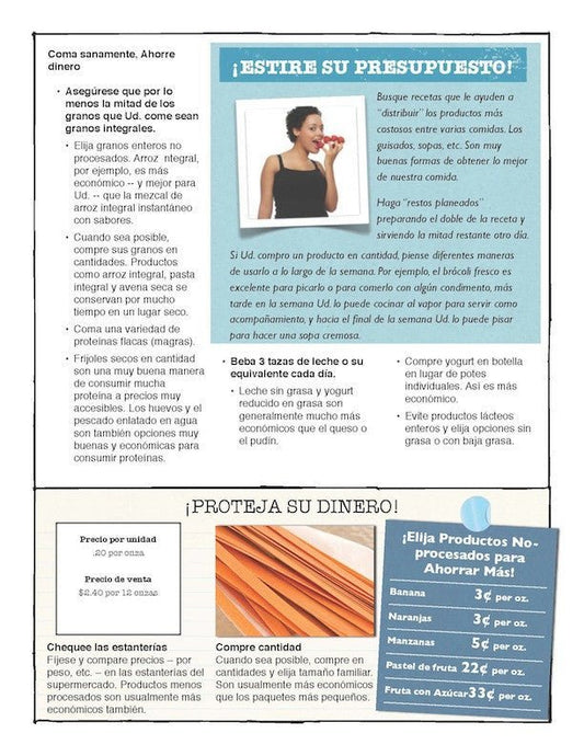 MyPlate On a Budget Spanish Tearpad - Nutrition Education Store
