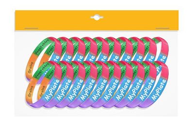 MyPlate Wristbands Bigger Kids - Pack of 20 - Nutrition Education Store